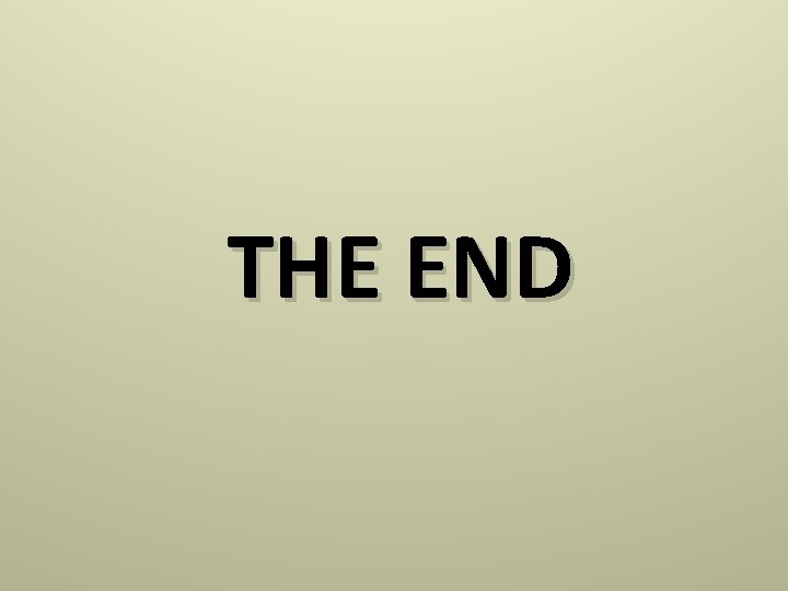 THE END THE END