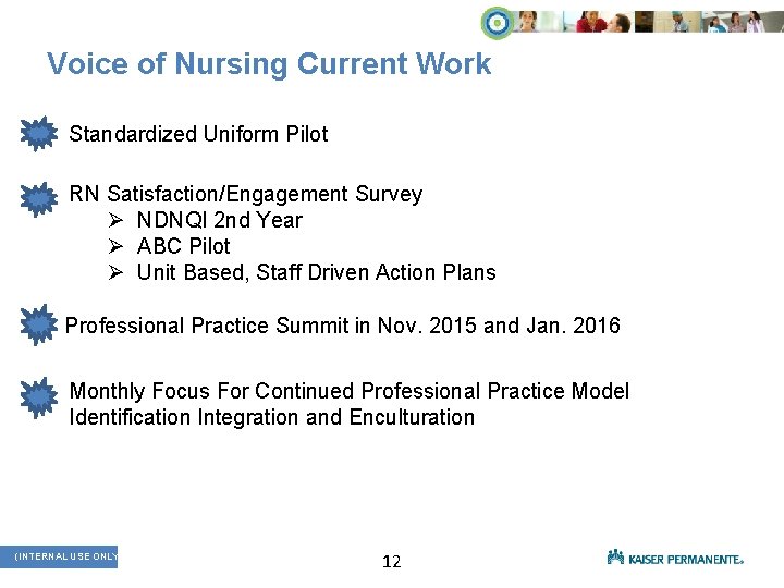 Voice of Nursing Current Work Standardized Uniform Pilot RN Satisfaction/Engagement Survey Ø NDNQI 2