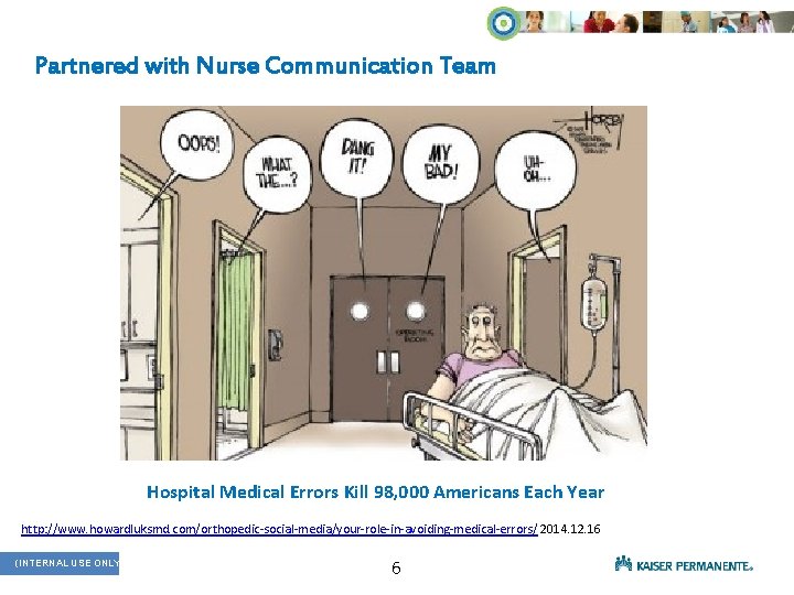 Partnered with Nurse Communication Team Hospital Medical Errors Kill 98, 000 Americans Each Year