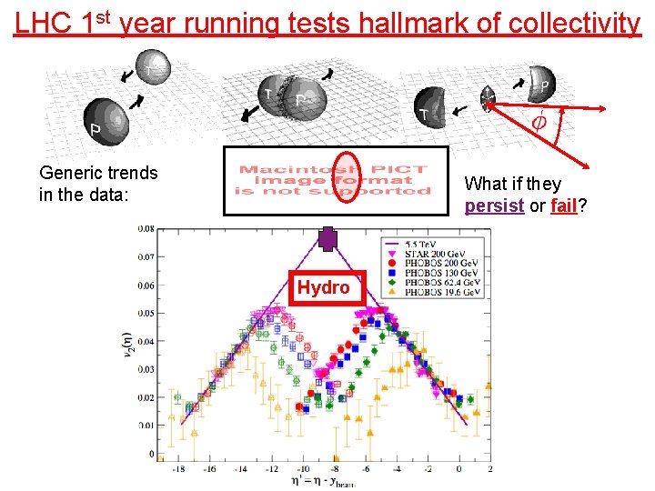 LHC 1 st year running tests hallmark of collectivity Generic trends in the data: