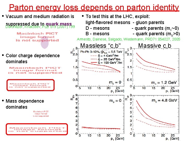 Parton energy loss depends on parton identity • Vacuum and medium radiation is suppressed