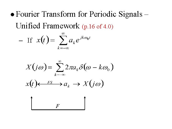 l Fourier Transform for Periodic Signals – Unified Framework (p. 16 of 4. 0)