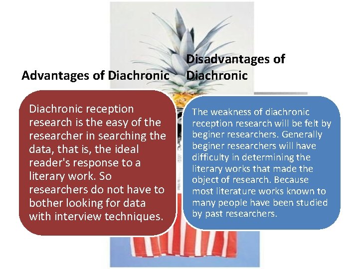 Advantages of Diachronic reception research is the easy of the researcher in searching the