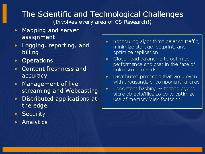 The Scientific and Technological Challenges (Involves every area of CS Research!) • Mapping and The Scientific and Technological Challenges (Involves every area of CS Research!) • Mapping and