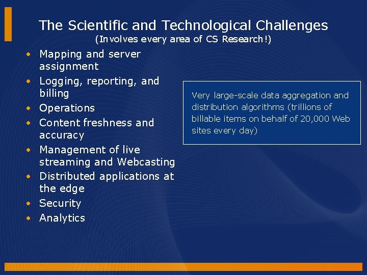 The Scientific and Technological Challenges (Involves every area of CS Research!) • Mapping and The Scientific and Technological Challenges (Involves every area of CS Research!) • Mapping and