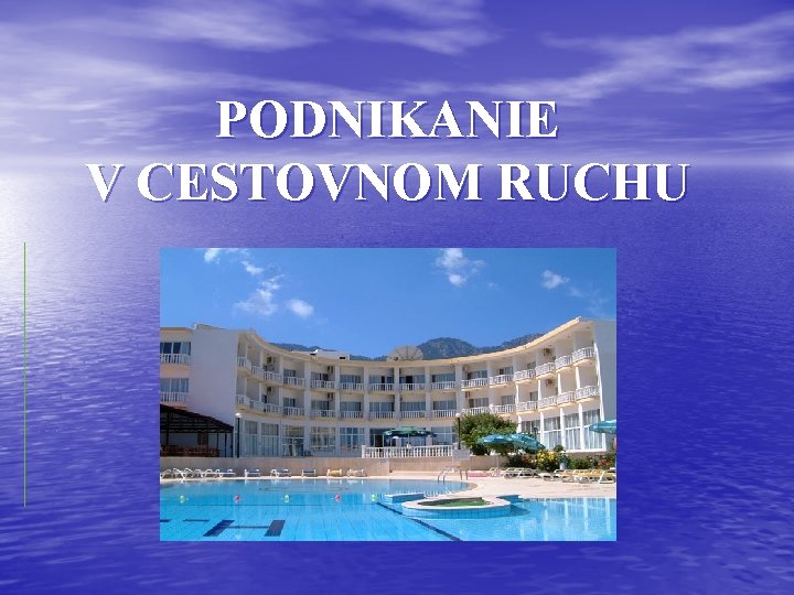 PODNIKANIE V CESTOVNOM RUCHU 