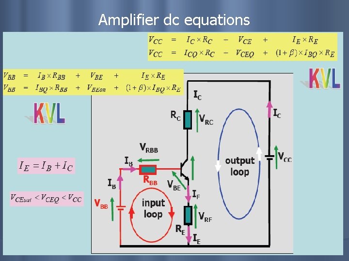 Amplifier dc equations 