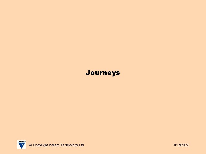 Journeys Copyright Valiant Technology Ltd 1/12/2022 