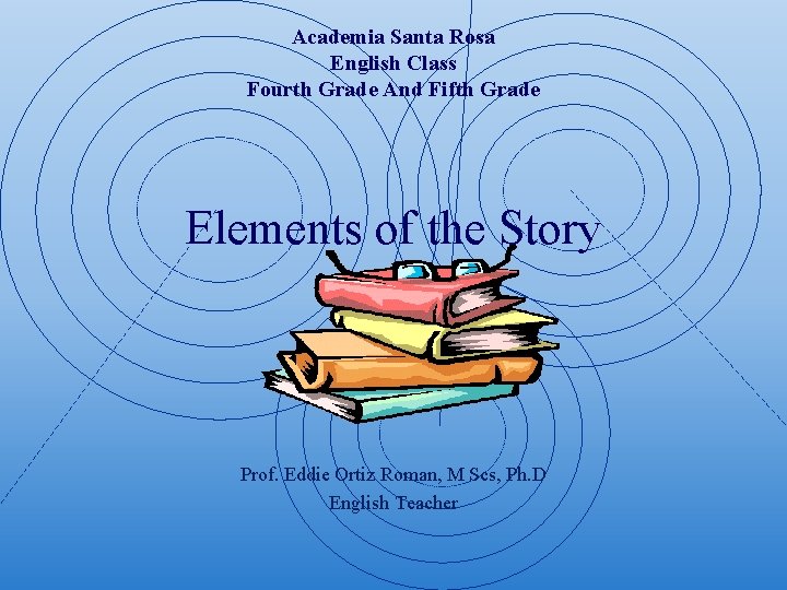 Academia Santa Rosa English Class Fourth Grade And Fifth Grade Elements of the Story