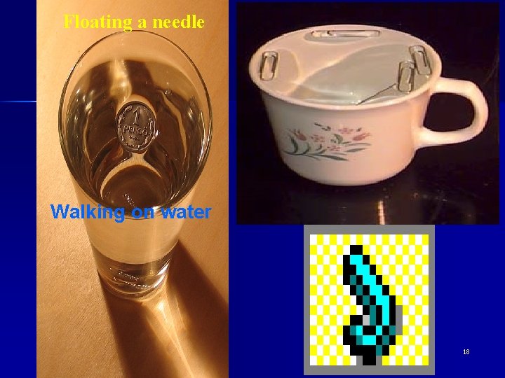 Floating a needle Walking on water 18 