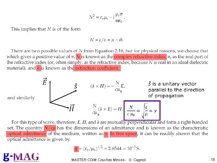 MASTER CDIM Couches Minces - G. Cagnoli . 18 
