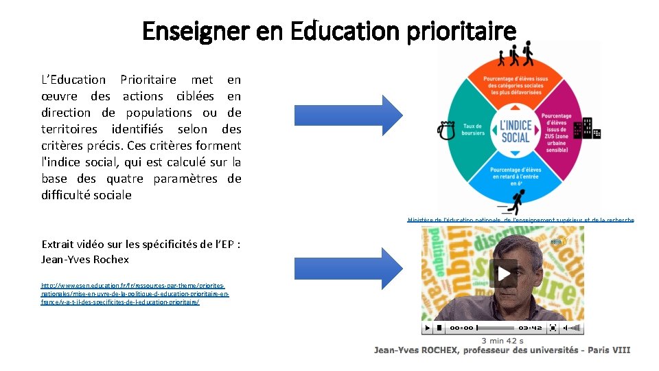 Enseigner en Education prioritaire L’Education Prioritaire met en œuvre des actions ciblées en direction