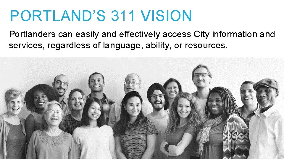 311 PROGRAM RESOLUTION Presentation to Portland City Council