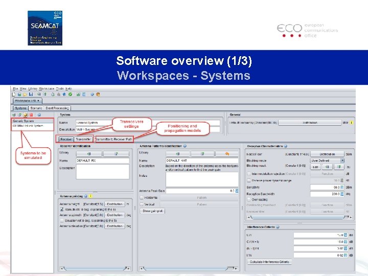 Software overview (1/3) Workspaces - Systems 