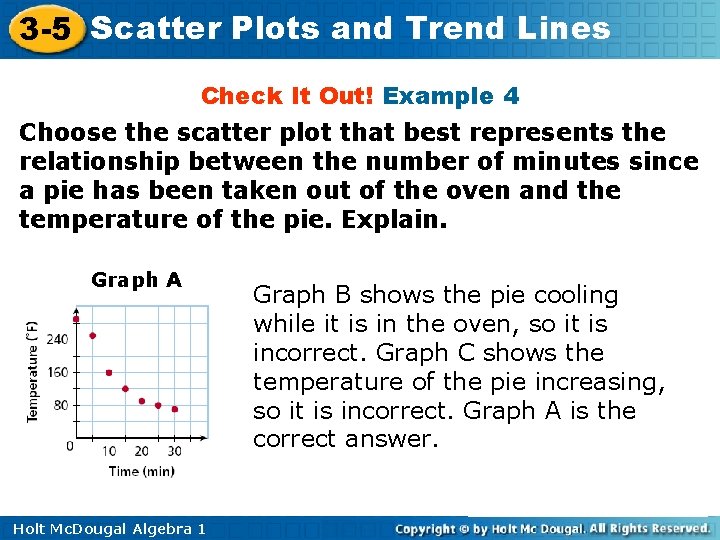 3 -5 Scatter Plots and Trend Lines Check It Out! Example 4 Choose the