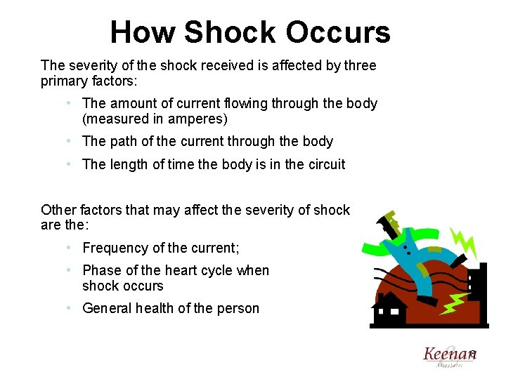 How Shock Occurs The severity of the shock received is affected by three primary