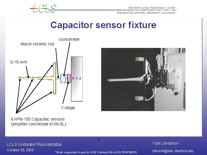 Capacitor sensor fixture Goniometer Macor ceramic rod G-10 Arm Y-stage 6 HPB-150 Capacitec sensors