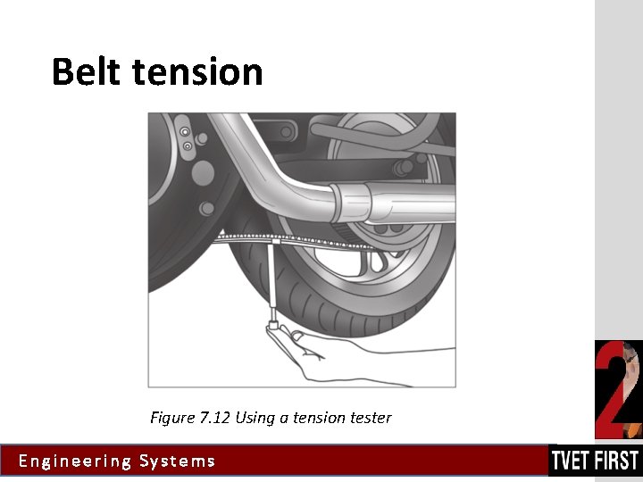 Belt tension Figure 7. 12 Using a tension tester Engineering Systems 
