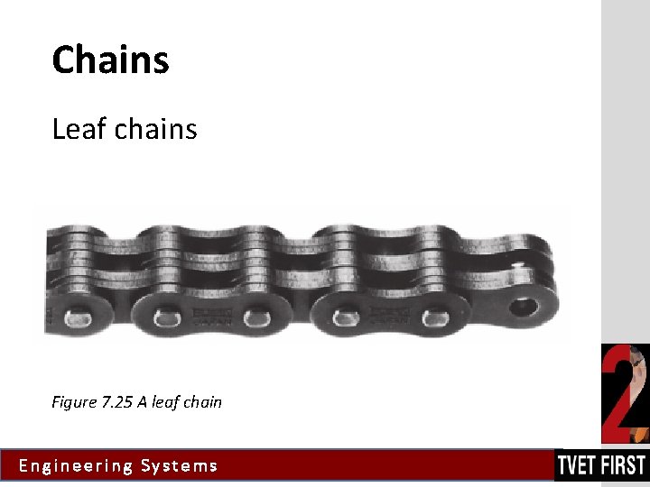 Chains Leaf chains Figure 7. 25 A leaf chain Engineering Systems 