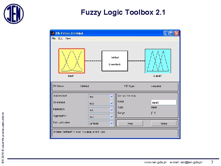 IEN 2010 © wszelkie prawa zastrzeżone Fuzzy Logic Toolbox 2. 1 www. ien. gda.