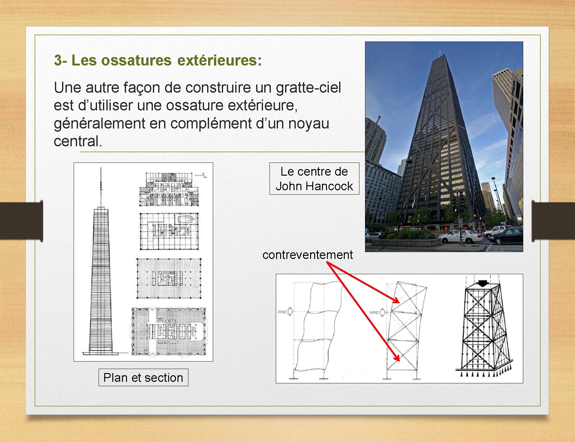 3 - Les ossatures extérieures: Une autre façon de construire un gratte-ciel est d’utiliser