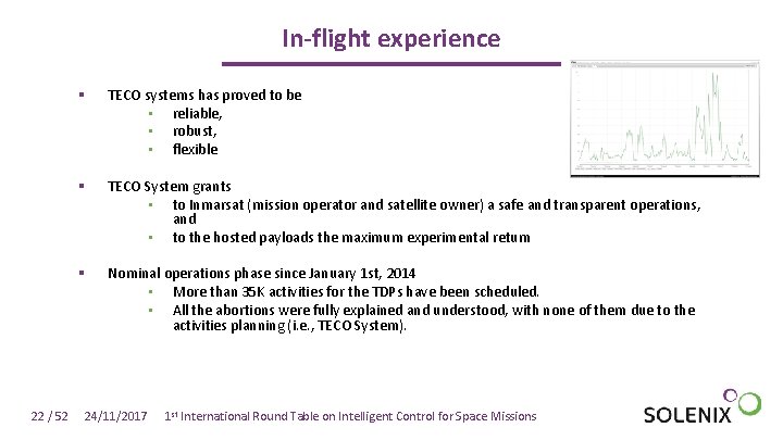 In-flight experience 22 / 52 § TECO systems has proved to be • reliable, In-flight experience 22 / 52 § TECO systems has proved to be • reliable,