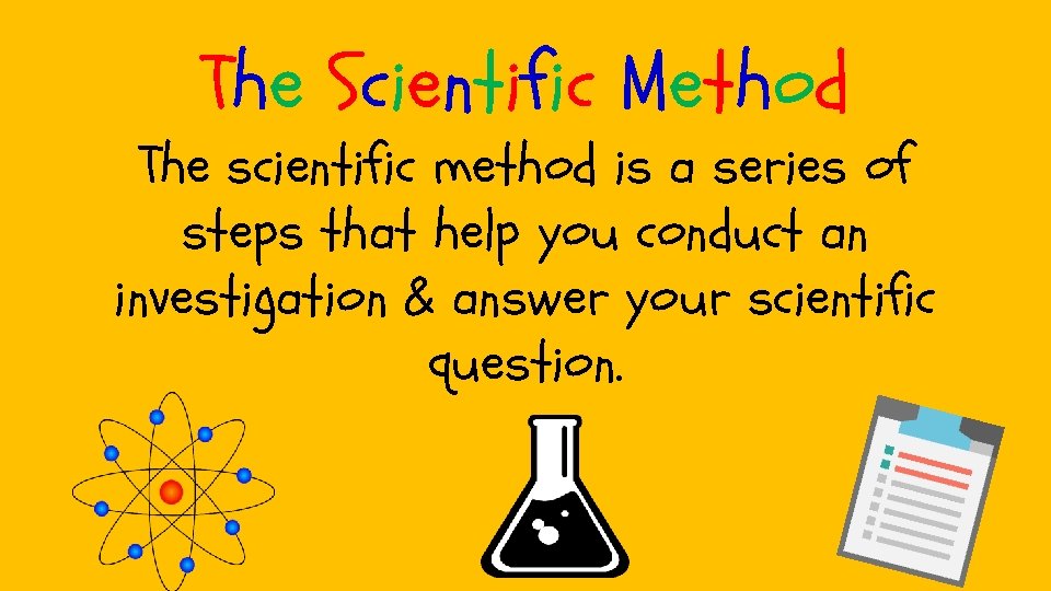 The Scientific Method The scientific method is a series of steps that help you The Scientific Method The scientific method is a series of steps that help you