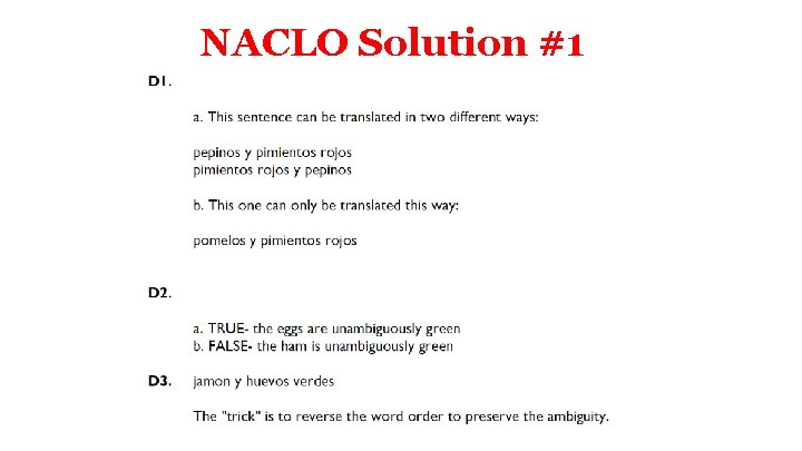 NACLO Solution #1 