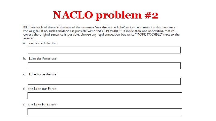 NACLO problem #2 