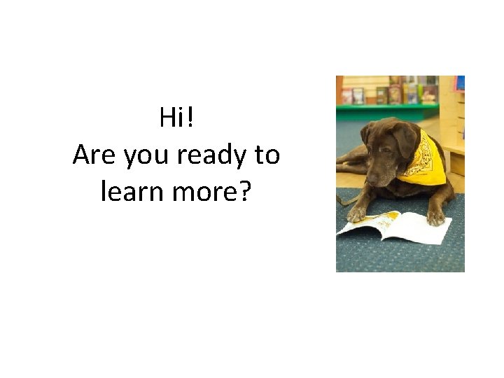 Hi! Are you ready to learn more? 
