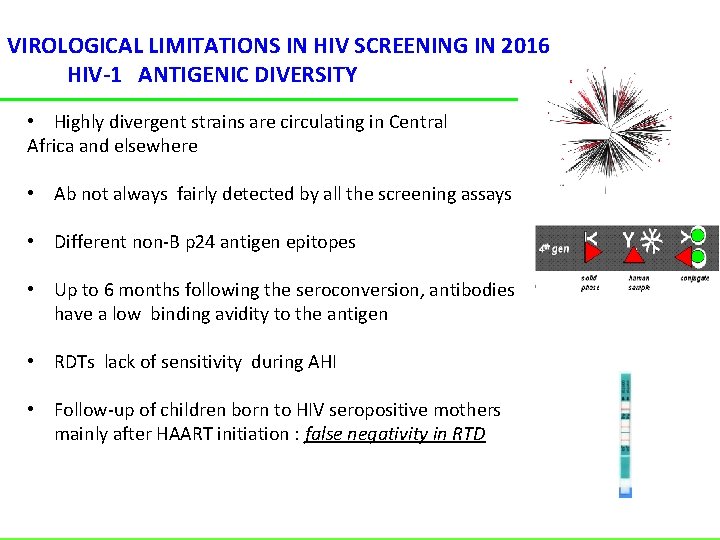 VIROLOGICAL LIMITATIONS IN HIV SCREENING IN 2016 HIV-1 ANTIGENIC DIVERSITY • Highly divergent strains
