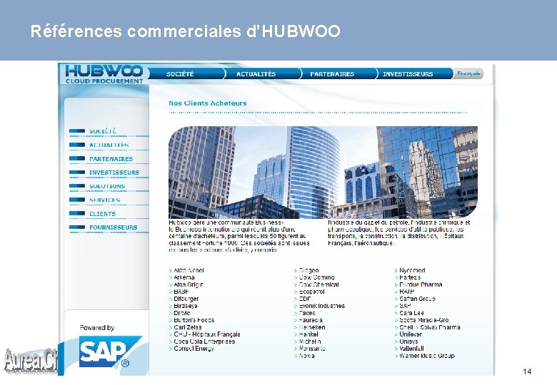 Références commerciales d’HUBWOO Adhésion fournisseurs – V 25 14 