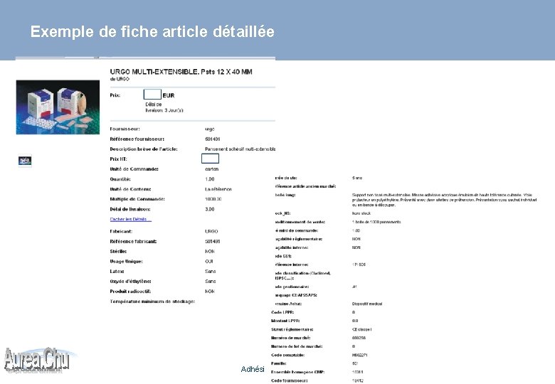 Exemple de fiche article détaillée Adhésion fournisseurs – V 25 26 