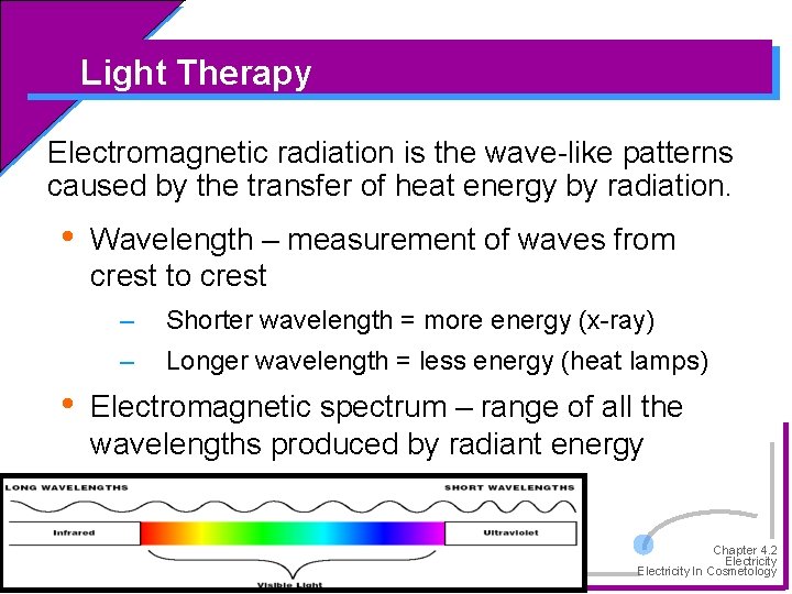 Light Therapy Electromagnetic radiation is the wave-like patterns caused by the transfer of heat