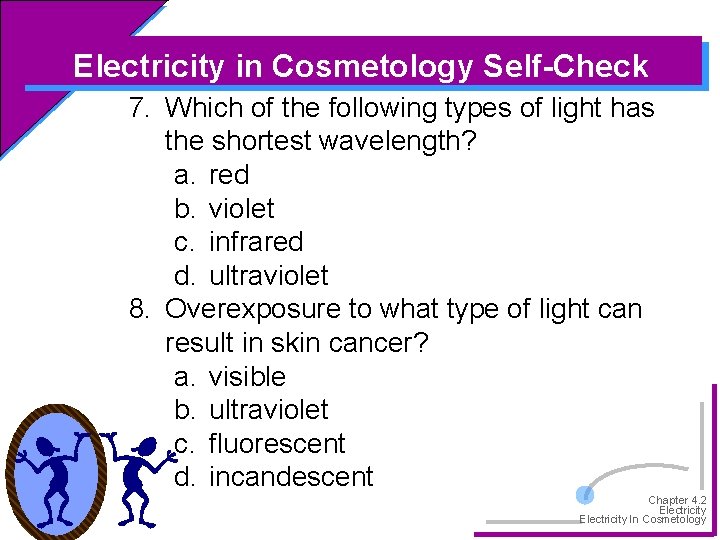 Electricity in Cosmetology Self-Check 7. Which of the following types of light has the
