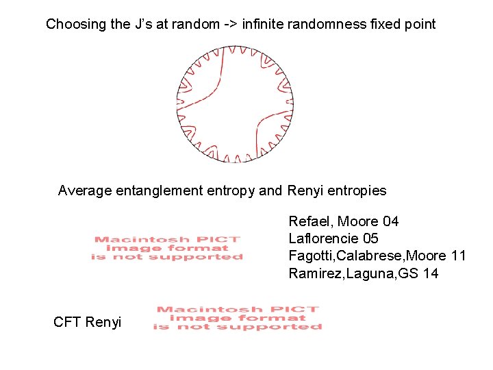 Choosing the J’s at random -> infinite randomness fixed point Average entanglement entropy and