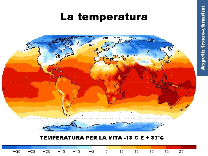 TEMPERATURA PER LA VITA -13°C E + 37°C Aspetti fisico-climatici La temperatura 