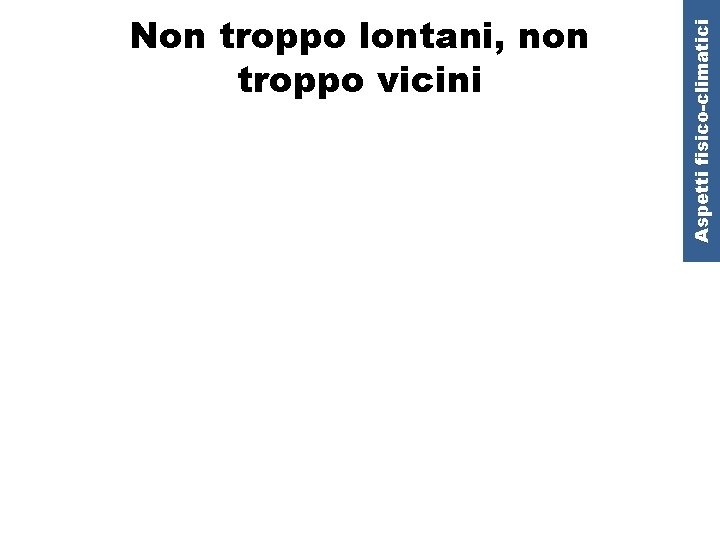 Aspetti fisico-climatici Non troppo lontani, non troppo vicini 