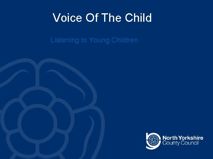 Voice Of The Child Listening to Young Children