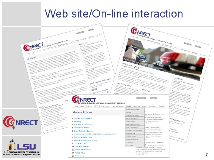 Web site/On-line interaction 7 