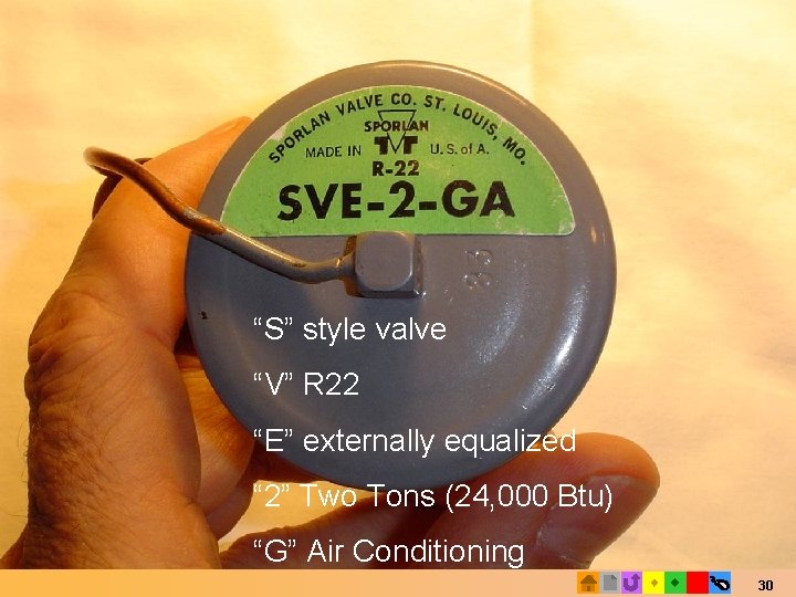 Picture of SVE-2 -GA valve “S” style valve “V” R 22 “E” externally equalized