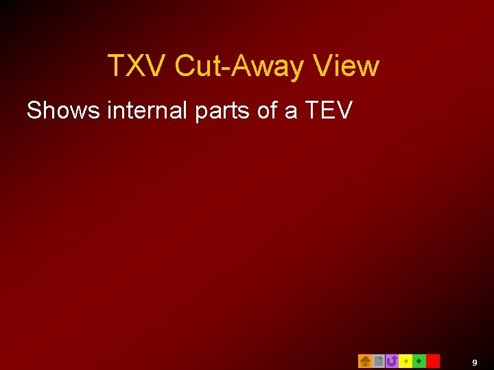TXV Cut-Away View Shows internal parts of a TEV 9 