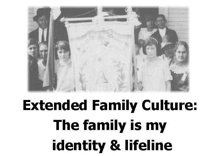 Extended Family Culture: The family is my identity & lifeline 