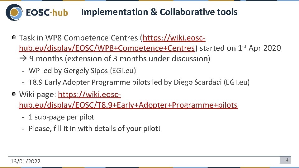 EOSC Early Adopter Programme Call 2 Diego Scardaci