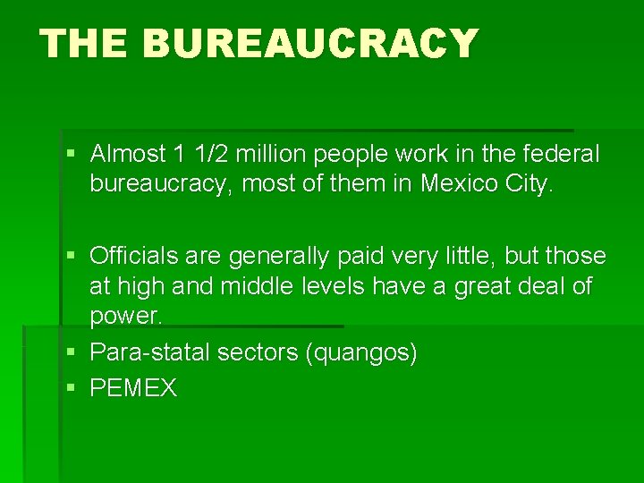 THE BUREAUCRACY § Almost 1 1/2 million people work in the federal bureaucracy, most