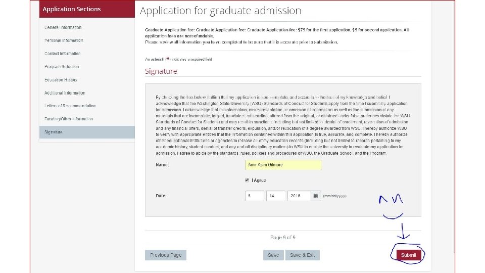 Graduate School Information Session [Place holder for Application Screen Shots] 