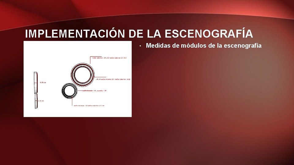 IMPLEMENTACIÓN DE LA ESCENOGRAFÍA • Medidas de módulos de la escenografía 