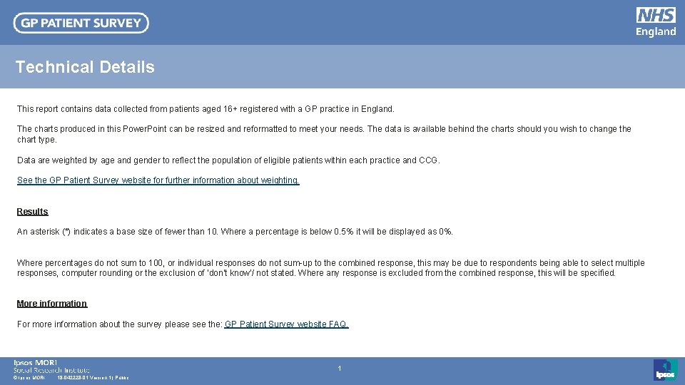 Technical Details This report contains data collected from patients aged 16+ registered with a