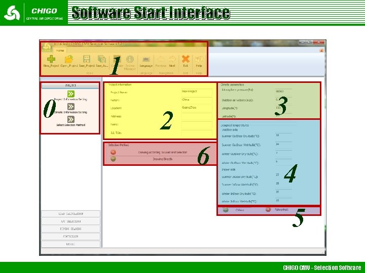 Software Start Interface 1 0 3 2 6 4 5 CHIGO CMV - Selection Software Start Interface 1 0 3 2 6 4 5 CHIGO CMV - Selection