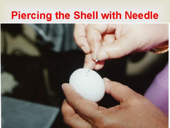 Piercing the Shell with Needle 35 Piercing the Shell with Needle 35